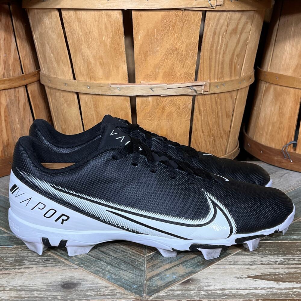 Nike Vapor Edge Shark Black White CD0074-001 Low Football Cleats Mens Size 15